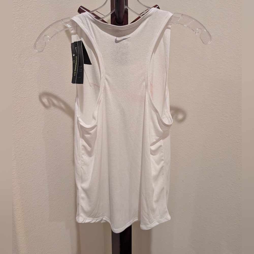 Nike Women's White Tank Top with Orange Logo, Size XS - NEW - Picture 7 of 8